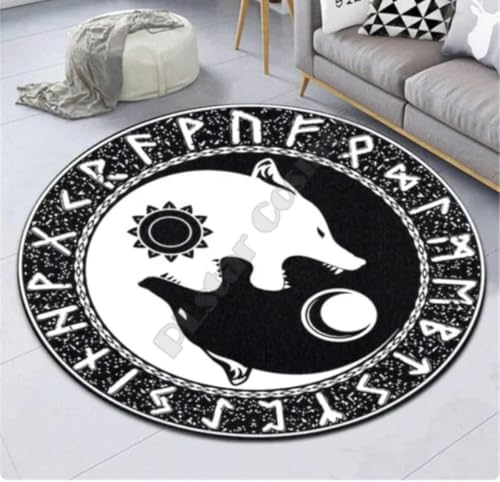 PASPRT Runder Teppich Liebe Wolf Bedruckte rutschfeste Matte Esszimmer Wohnzimmer Weiches Schlafzimmer Wohnkultur 100Cm PASPRT Runder Teppich Liebe Wolf Bedruckte rutschfeste Matte Esszimmer Wohnzimmer Weiches Schlafzimmer Wohnkultur 100Cm von PASPRT