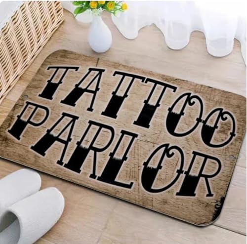 PASPRT Tattoo Shop Matte Indoor Willkommen Fußmatte Badezimmer Schlafzimmer Küche Teppich rutschfest Flur Veranda Eingangsteppich 200X300Cm von PASPRT