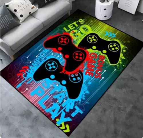 PASPRT Teppich Bereich Teppich Für Raumdekoration Teppiche Spiel Druck Wohnzimmer Matte Schlafzimmer Controller Junge Haus Anti-Rutsch Matte 120X160Cm von PASPRT