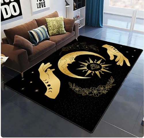 PASPRT Waage Der Gerechtigkeit Magie Astrologie Teppich Wohnzimmer Tisch Teppich Küche Badezimmer Anti-Rutsch Fußmatte Home Flur Fußmatte 200X300Cm von PASPRT