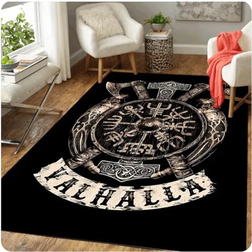 PASPRT Wikinger Tarot Hexerei Teppich Für Wohnzimmer Dekor Sofa Tisch Bereich Teppiche Schlafzimmer Nachttisch Anti-Rutsch Bodenmatte 80X120Cm von PASPRT