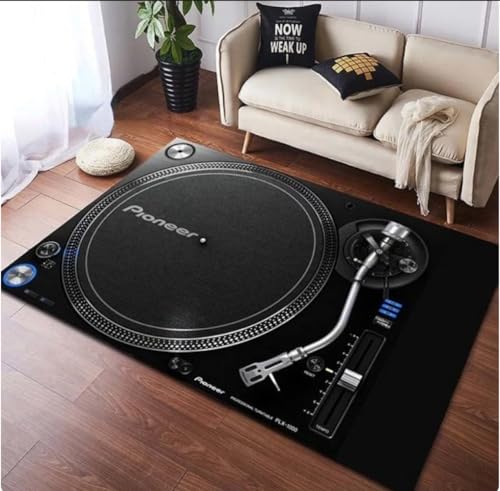 Vinyl Disc Player Teppich Für Wohnzimmer Dekoration Schlafzimmer Tisch Bereich Teppiche Küche Fußmatte Badezimmer Anti-Rutsch-Matte 120X160Cm von PASPRT