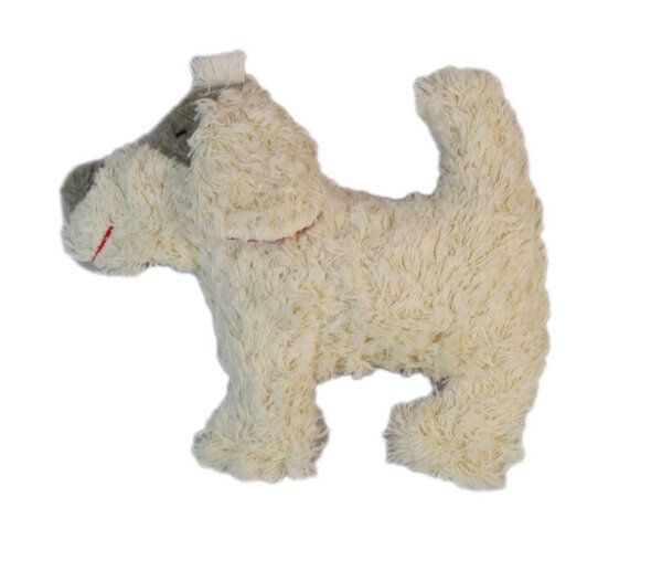 Pat und Patty Greifling mit Rassel "Hund" weiss , 100 % Baumwolle-kbA von Pat und Patty