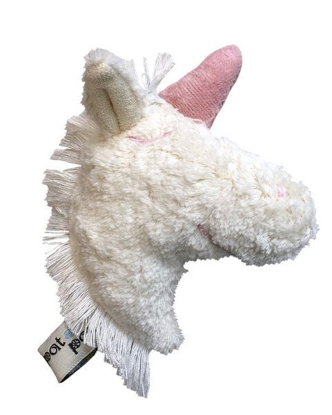 Pat und Patty Kuscheltier Greifling mit Rassel "Einhorn" Kopf , 100 % Baumwolle-kbA von Pat und Patty