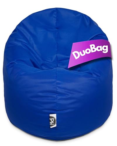 PATCH HOME 2 in 1 Funktion Sitzsack Sessel Bean Bag Sitzsäcke Gaming mit Reißverschluss bereits befüllt - Ø 100cm - Blau von PATCH HOME