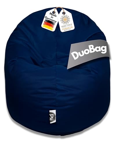 PATCH HOME 2 in 1 Funktion Sitzsack Sessel Bean Bag Sitzsäcke Gaming mit Reißverschluss bereits befüllt - Ø 100cm - Marine von PATCH HOME
