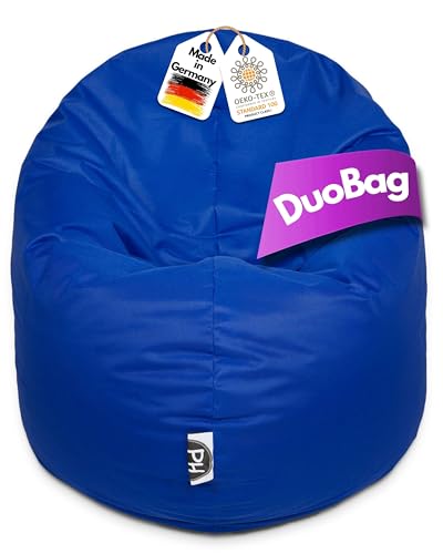 PATCH HOME 2 in 1 Funktion Sitzsack Sessel Bean Bag Sitzsäcke Gaming mit Reißverschluss bereits befüllt - Ø 125cm - Blau von PATCH HOME