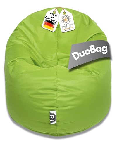 PATCH HOME 2 in 1 Funktion Sitzsack Sessel Bean Bag Sitzsäcke Gaming mit Reißverschluss bereits befüllt - Ø 125cm - Kiwi von PATCH HOME