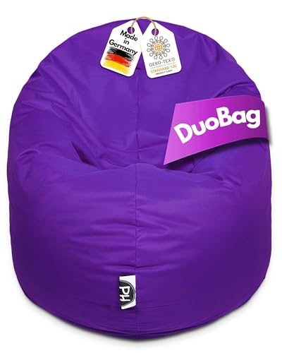 PATCH HOME 2-in-1 Sitzsack Sessel - Gaming Bean Bag mit Reißverschluss - Bereits befüllt, Ergonomisch & Robust für Kinder & Erwachsene - Indoor & Outdoor, Wetterfest (Lila, Ø 145cm) von PATCH HOME