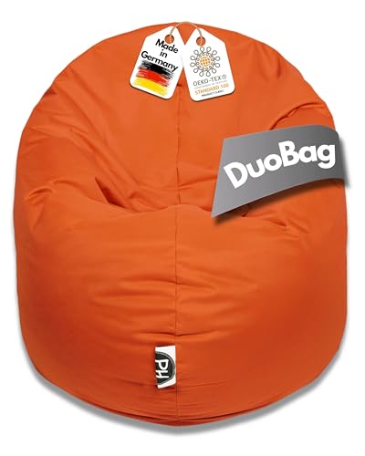 PATCH HOME 2 in 1 Funktion Sitzsack Sessel Bean Bag Sitzsäcke Gaming mit Reißverschluss bereits befüllt - Ø 145cm - Orange von PATCH HOME