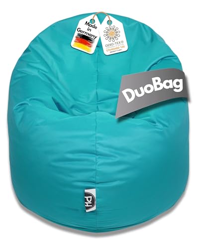 PATCH HOME 2 in 1 Funktion Sitzsack Sessel Bean Bag Sitzsäcke Gaming mit Reißverschluss bereits befüllt - Ø 145cm - Türkis von PATCH HOME