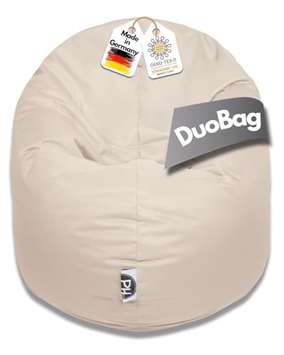 PATCH HOME 2-in-1 Sitzsack Sessel - Gaming Bean Bag mit Reißverschluss - Bereits befüllt, Ergonomisch & Robust für Kinder & Erwachsene - Indoor & Outdoor, Wetterfest (Creme, 155cm) von PATCH HOME