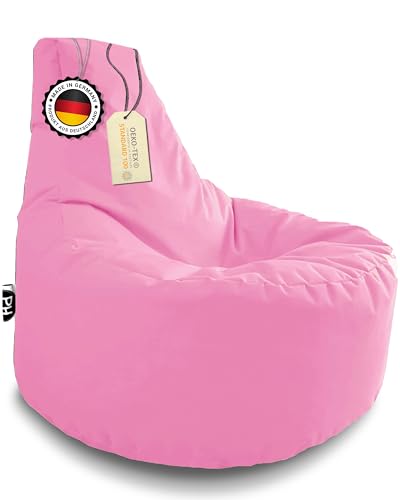 PATCH HOME Gamer Kissen & Lounge Sitzsack – befüllbar mit Reißverschluss, gefüllt mit Styropor, geeignet für In- & Outdoor. Perfekt als Gaming Sessel Sitzkissen (Altrosa, Ø 65cm x Höhe 70cm Junior) von PATCH HOME
