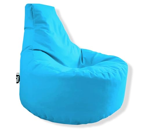 PATCH HOME Gamer Kissen & Lounge Sitzsack Sessel Sitzkissen Sitzsäcke Gaming, fertig mit Styropor Füllung befüllt In & Outdoor geeignet (Aqua, Ø 65cm x Höhe 70cm Junior) von PATCH HOME