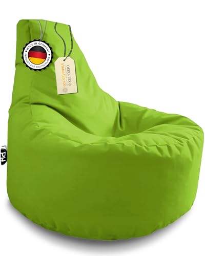 PATCH HOME Gamer Kissen & Lounge Sitzsack – befüllbar mit Reißverschluss, gefüllt mit Styropor, geeignet für In- & Outdoor. Perfekt als Gaming Sessel Sitzkissen (Kiwi, Ø 65cm x Höhe 70cm Junior) von PATCH HOME