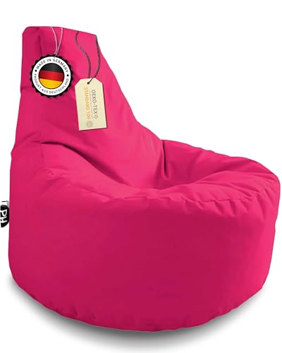 PATCH HOME Gamer Kissen & Lounge Sitzsack – befüllbar mit Reißverschluss, gefüllt mit Styropor, geeignet für In- & Outdoor. Perfekt als Gaming Sessel Sitzkissen (Rosa- Ø 75cm x Höhe 80cm) von PATCH HOME