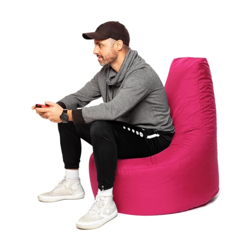 PATCH HOME Gamer Sessel - 2 Größen - 25 Farben XXL - 80cm Durchmesser, 30cm Sitzhöhe, 90cm Höhe Pink von PATCH HOME