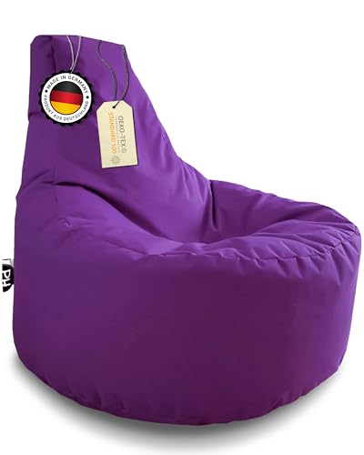 PATCH HOME Gamer Sessel in 2 verschiedenen Größen und 25 XXL - 80cm Durchmesser, 30cm Sitzhöhe, 90cm Höhe Lila von PATCH HOME