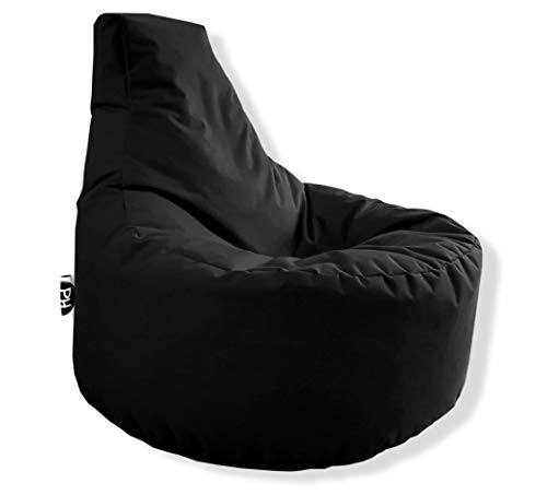 PATCH HOME Gamer Sessel in 2 verschiedenen Größen und 25 XXL - 80cm Durchmesser, 30cm Sitzhöhe, 90cm Höhe Schwarz von PATCH HOME