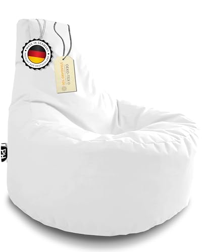 PATCH HOME Gamer Sessel in 2 verschiedenen Größen und 25 XXL - 80cm Durchmesser, 30cm Sitzhöhe, 90cm Höhe Weiß von PATCH HOME