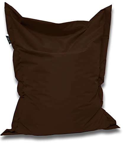 PATCH HOME Orginal Premium Gaming Sitzsack Sitzkissen für In & Outdoor Fertig befüllt in 3 Größen & 27 Farben 145 x 100cm Braun von PATCH HOME