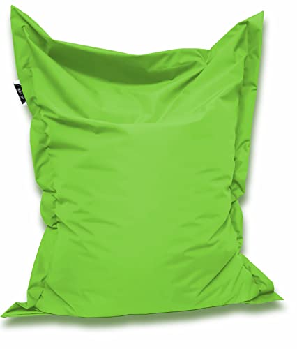 PATCH HOME Orginal Premium Gaming Sitzsack Sitzkissen für In & Outdoor Fertig befüllt in 3 Größen & 27 Farben 145 x 100cm Kiwigrün von PATCH HOME