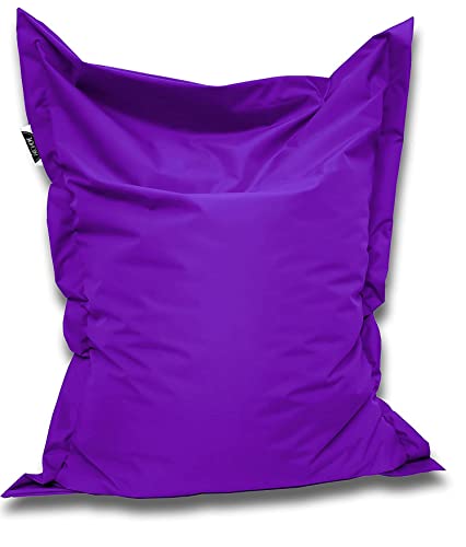 PATCH HOME Orginal Premium Gaming Sitzsack Sitzkissen für In & Outdoor Fertig befüllt in 3 Größen & 27 Farben 145 x 100cm Lila von PATCH HOME