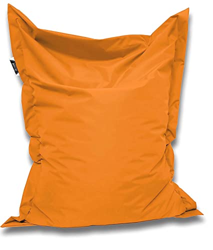 PATCH HOME Orginal Premium Gaming Sitzsack Sitzkissen für In & Outdoor Fertig befüllt in 3 Größen & 27 Farben 145 x 100cm Orange von PATCH HOME