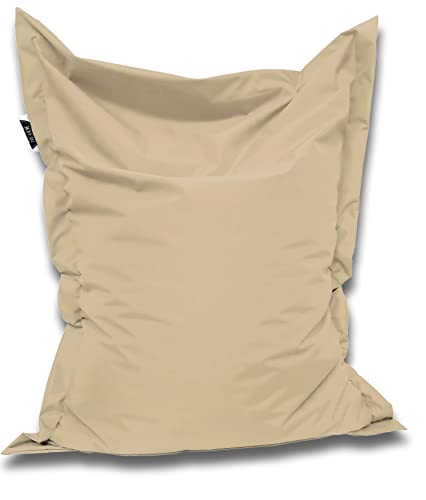 PATCH HOME Orginal Premium Gaming Sitzsack Sitzkissen für In & Outdoor Fertig befüllt in 3 Größen & 27 Farben 160 x 145cm Beige von PATCH HOME