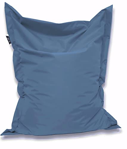 PATCH HOME Orginal Premium Gaming Sitzsack Sitzkissen für In & Outdoor Fertig befüllt in 3 Größen & 27 Farben 160 x 145cm Blaugrau von PATCH HOME