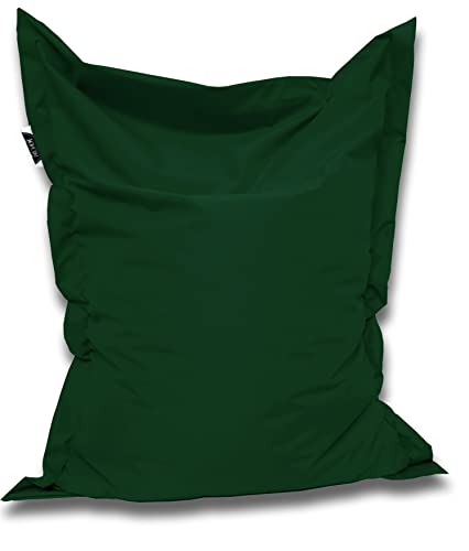 PATCH HOME Orginal Premium Gaming Sitzsack Sitzkissen für In & Outdoor Fertig befüllt in 3 Größen & 27 Farben 160 x 145cm Dunkelgrün von PATCH HOME