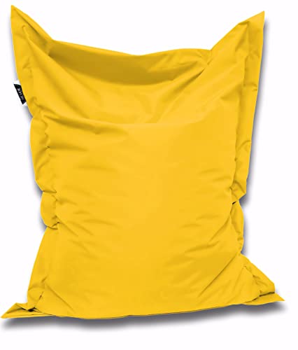 PATCH HOME Orginal Premium Gaming Sitzsack Sitzkissen für In & Outdoor Fertig befüllt in 3 Größen & 27 Farben 160 x 145cm Gelb von PATCH HOME