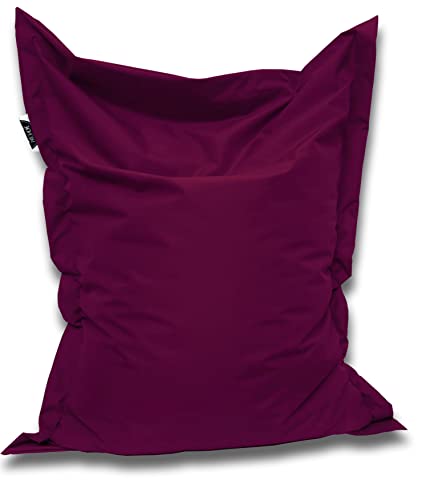 PATCH HOME Orginal Premium Gaming Sitzsack Sitzkissen für In & Outdoor Fertig befüllt in 3 Größen & 27 Farben 160 x 145cm Weinrot von PATCH HOME