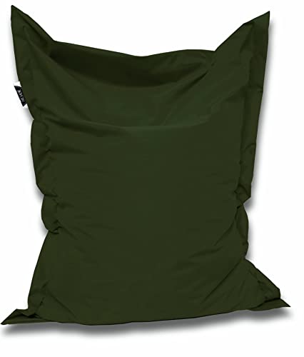 PATCH HOME Orginal Premium Gaming Sitzsack Sitzkissen für In & Outdoor Fertig befüllt in 3 Größen & 27 Farben 180 x145cm Khaki von PATCH HOME