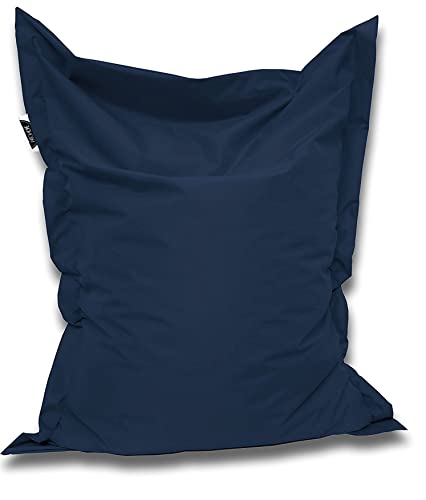 PATCH HOME Orginal Premium Gaming Sitzsack Sitzkissen für In & Outdoor Fertig befüllt in 3 Größen & 27 Farben 180 x145cm Marine von PATCH HOME