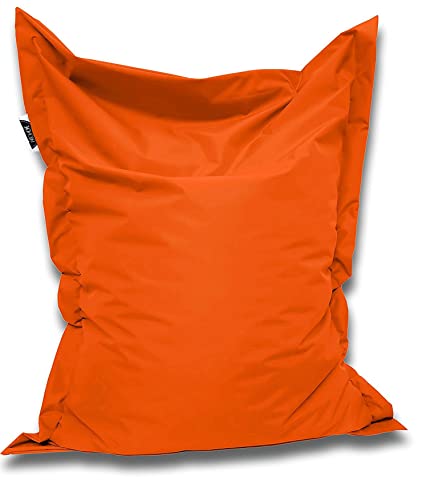 PATCH HOME Orginal Premium Gaming Sitzsack Sitzkissen für In & Outdoor Fertig befüllt in 3 Größen & 27 Farben 180 x145cm Orange von PATCH HOME