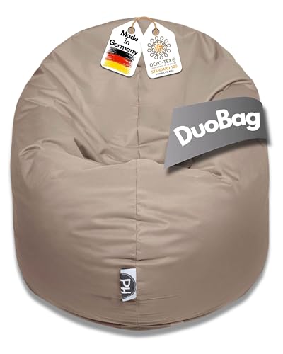 PATCH HOME 2 in 1 Funktion Sitzsack Sessel Bean Bag Sitzsäcke Gaming mit Reißverschluss bereits befüllt - Ø 125cm - Beige von PATCH HOME