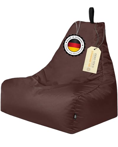 PATCH HOME Patchhome Lounge Sessel XL Gamer Sessel Sitzsack Sessel Sitzkissen In & Outdoor geeignet fertig befüllt | XL - Braun - in 2 Größen und 25 Farben von PATCH HOME