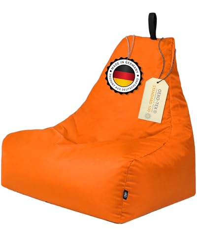 PATCH HOME Patchhome Lounge Sessel XL Gamer Sessel Sitzsack Sessel Sitzkissen In & Outdoor geeignet fertig befüllt | XL - Orange - in 2 Größen und 25 Farben von PATCH HOME