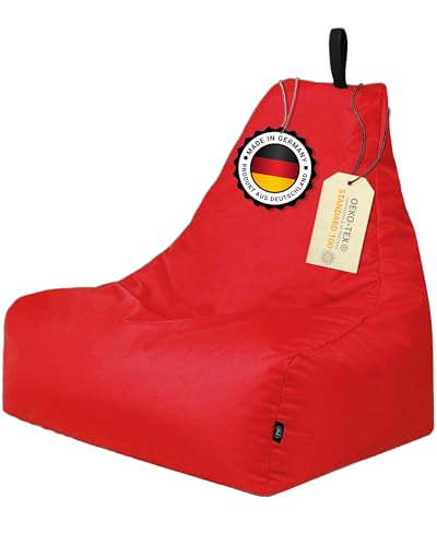 PATCH HOME Patchhome Lounge Sessel XL Gamer Sessel Sitzsack Sessel Sitzkissen In & Outdoor geeignet fertig befüllt | XL - Rot - in 2 Größen und 25 Farben von PATCH HOME