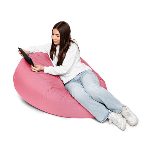 PATCH HOME Patchhome Sitzsack 2 in 1 Sitzkissen mit Reißverschluss bereits befüllt Bodenkissen Sessel BeanBag Kissen (Altrosa, 125cm Durchmesser) von PATCH HOME