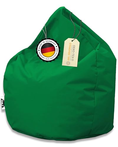 PATCH HOME Patchhome Sitzsack Tropfenform - Grün für In & Outdoor XXXL 480 Liter - mit Styropor Füllung in 25 versch. Farben und 3 Größen von PATCH HOME