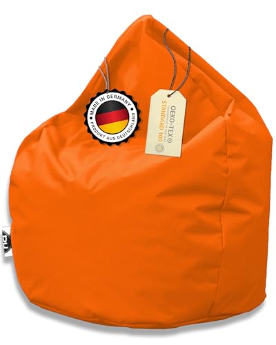 PATCH HOME Patchhome Sitzsack Tropfenform - Orange für In & Outdoor XXL 420 Liter - mit Styropor Füllung in 25 versch. Farben und 3 Größen von PATCH HOME