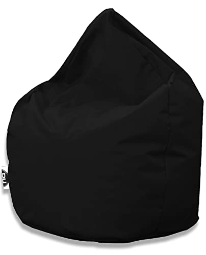 PATCH HOME Patchhome Sitzsack Tropfenform - Schwarz für In & Outdoor XL 300 Liter - mit Styropor Füllung in 25 versch. Farben und 3 Größen von PATCH HOME