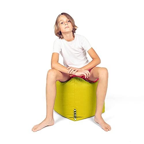 PATCH HOME Patchhome Square Sitzsack Würfel Hocker mit Reißverschluss 35x35x35cm Gelb von PATCH HOME