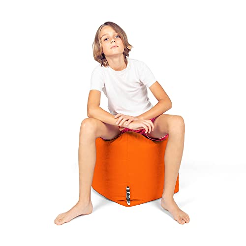 PATCH HOME Square Sitzsack Würfel Hocker mit Reißverschluss 35x35x35cm Orange von PATCH HOME