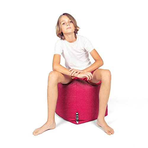 PATCH HOME Patchhome Square Sitzsack Würfel Hocker mit Reißverschluss 35x35x35cm Pink von PATCH HOME