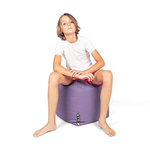 PATCH HOME Square Sitzsack Würfel Hocker mit Reißverschluss 45x45x45cm Flieder von PATCH HOME