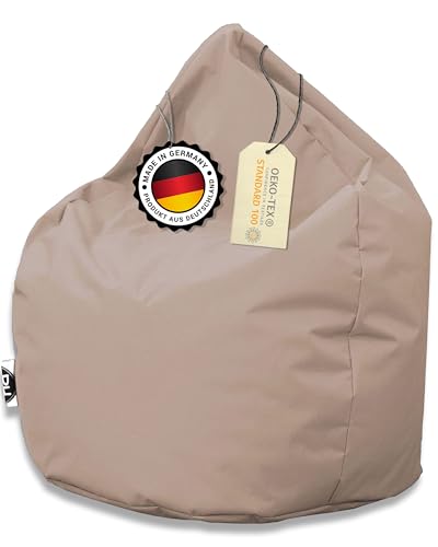 PATCH HOME Sitzsack Tropfenform - 3 Größen - 25 Farben XXL - Höhe 115cm, Durchmesser 95cm Beige von PATCH HOME