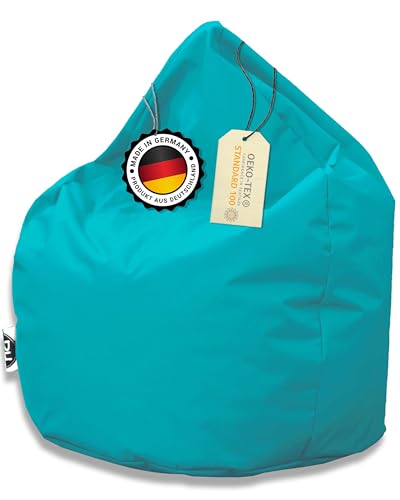 PATCH HOME Sitzsack Tropfenform - 3 Größen - 25 Farben XXL - Höhe 115cm, Durchmesser 95cm Türkis von PATCH HOME